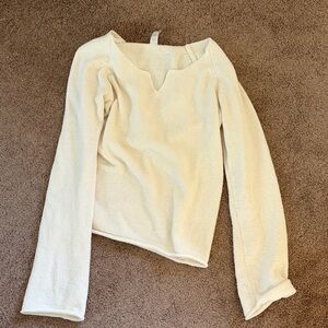 Prana white v-neck sweater